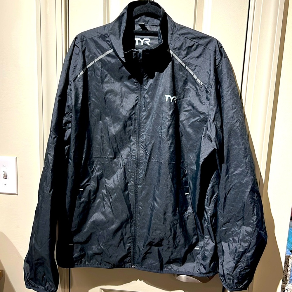 TYR Black Zip Up Jacket Windbreaker